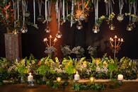 Floral Decorations and Candles Indoors