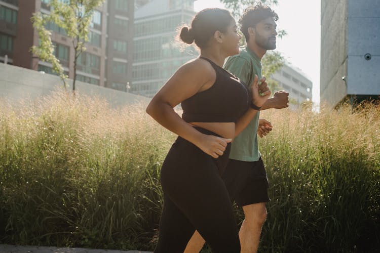 Runners In City Park