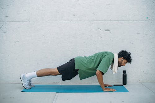 Man Exercising Making Push Ups