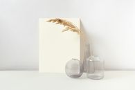 White Still Life with Glass and Paper