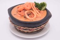 Spaghetti on Black Ceramic Plate