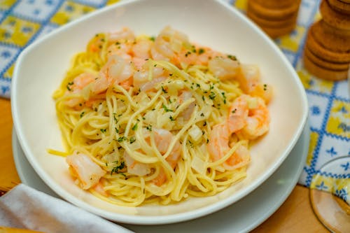 Pasta Dish on White Ceramic Bowl