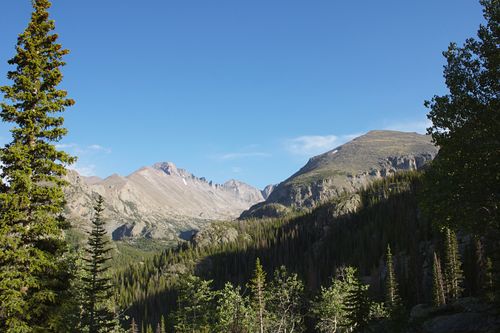 Free Beautiful mountain landscape in Cody, Wyoming with clear blue sky and lush pine forests. Stock Photo