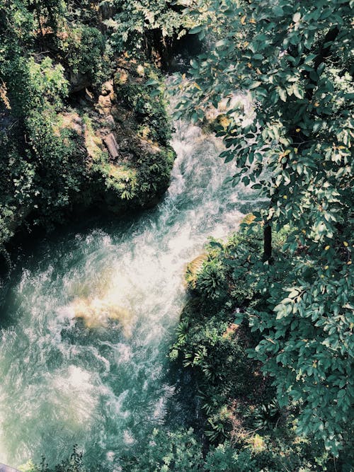 Top View of a Water Flowing in the River 