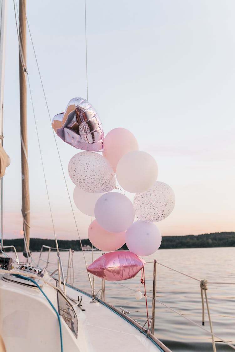 Balloons Tied On A Boat