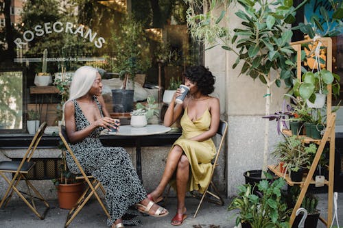 Free Women Having a Coffee at the Coffee Shop Stock Photo