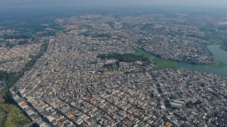 Aerial View Of Coastal City