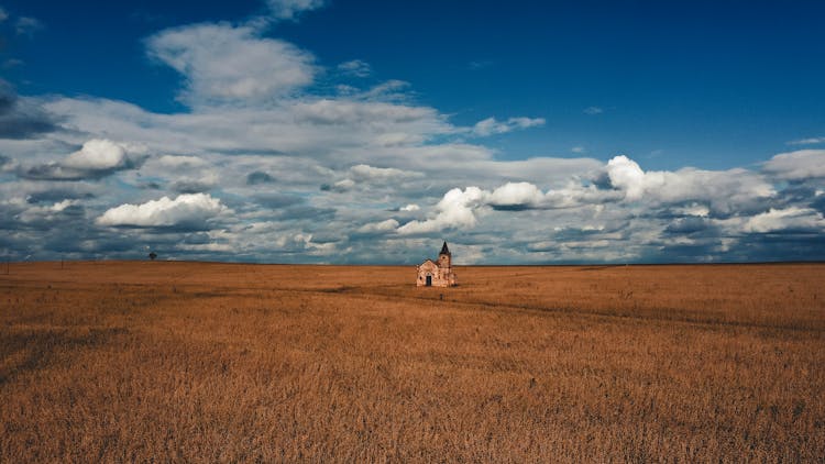 Old Christian Church Located In Field