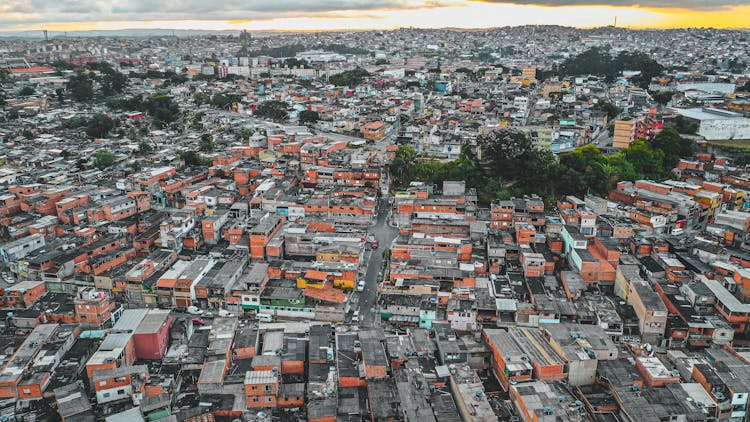 Aerial View Of A Cityscape In Sao Paulo