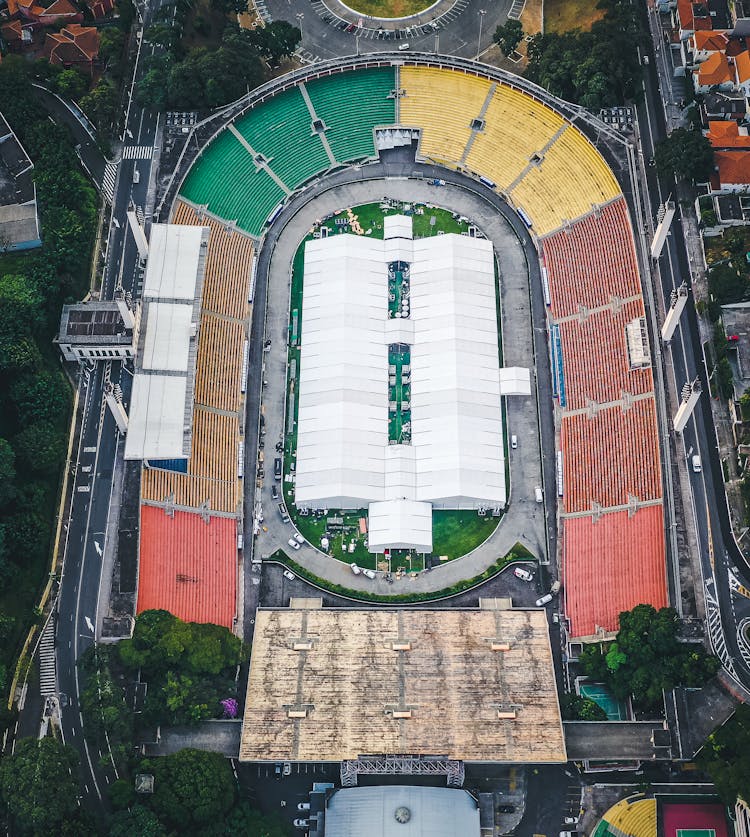 Modern Sports Stadium In Daytime