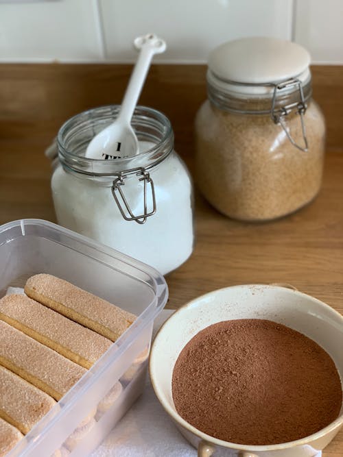Free Baking Ingredients in Jars Stock Photo