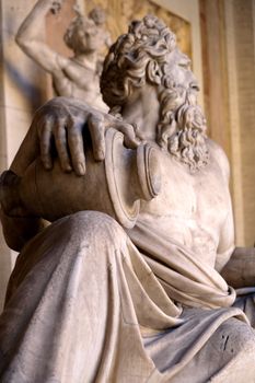 Close-up of a Renaissance marble sculpture in Vatican City showcasing intricate details.