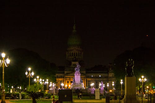 Free stock photo of ciudad en la noche, congreso, edifício histórico