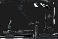 Close-up of a Vintage Car in Grayscale