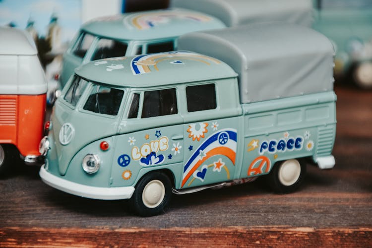 Miniature Of Retro Camper Decorated With Sticker