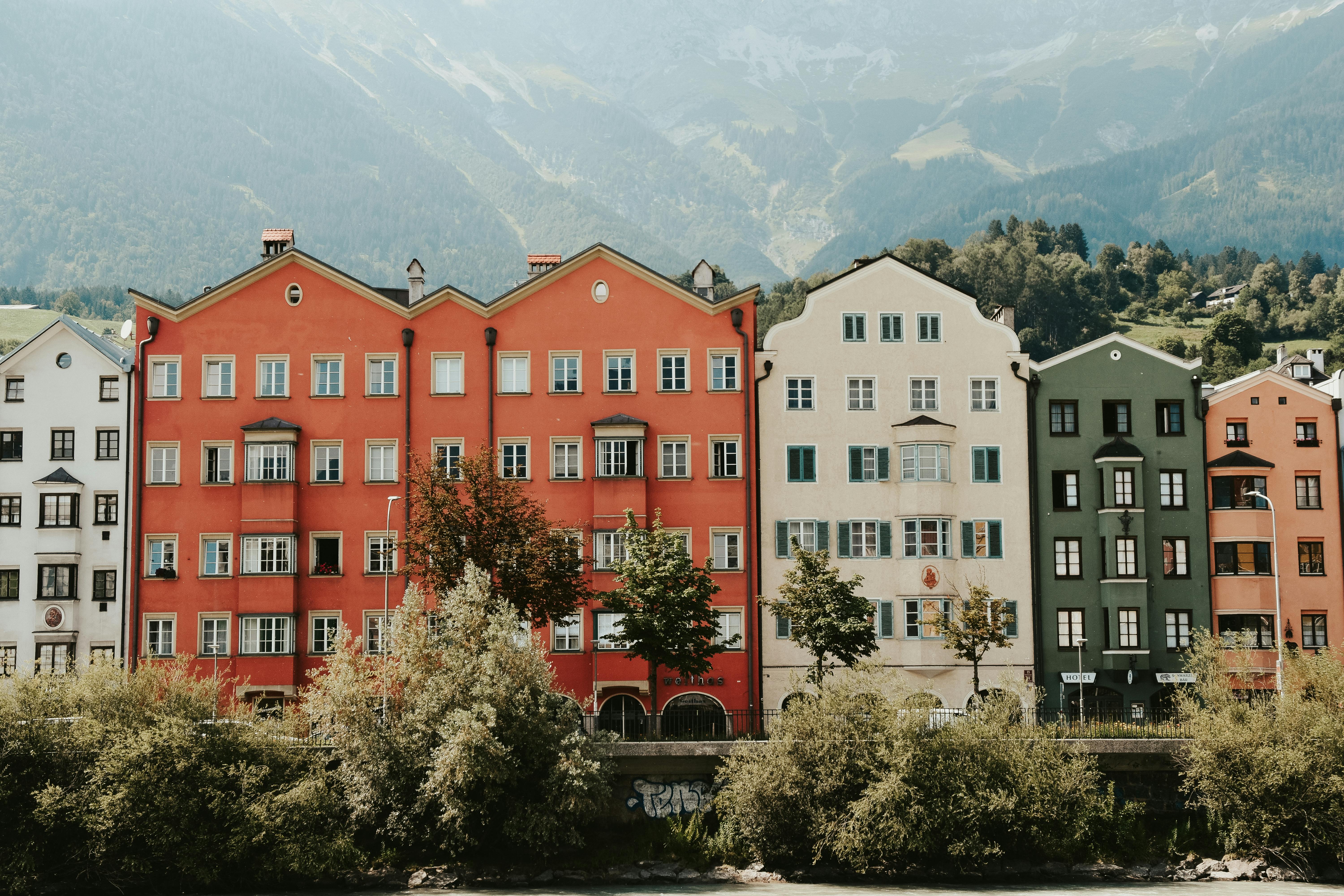 Beautiful buildings in city Innsbruck, Austria Stock Photo - Alamy