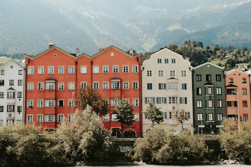 Colourful Houses in Innsbruck, Austria