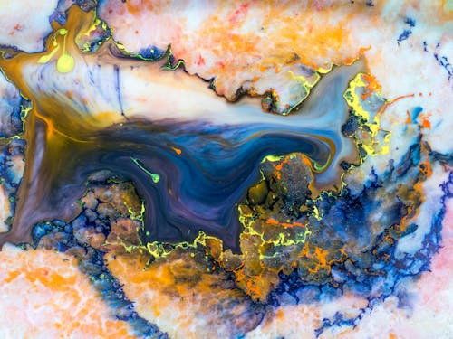 Colorful Abstract Painting in Close-up Shot