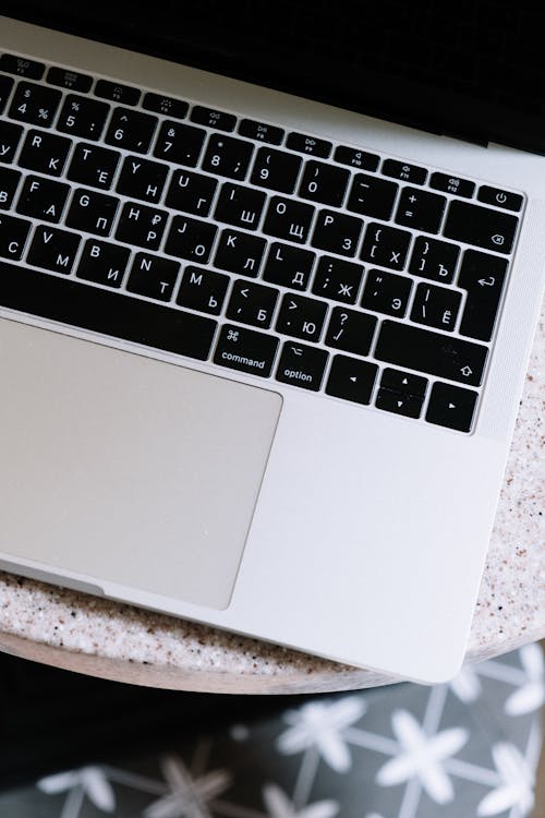 Silver and Black Laptop Computer