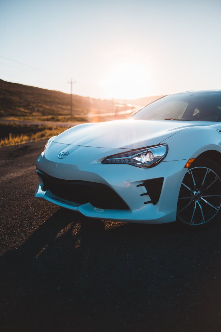 Luxury Car On Asphalt Road