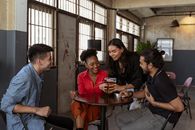 People Sitting at the Bar