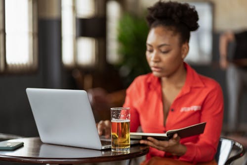 A Woman Using a Laptop