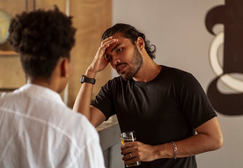 Woman and Man Talking