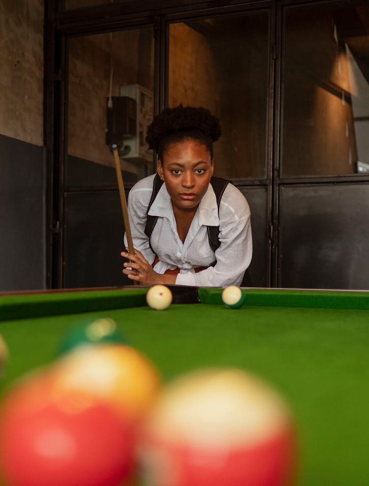 Woman Playing Pool 