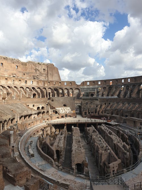 Colosseum Under White Clouds