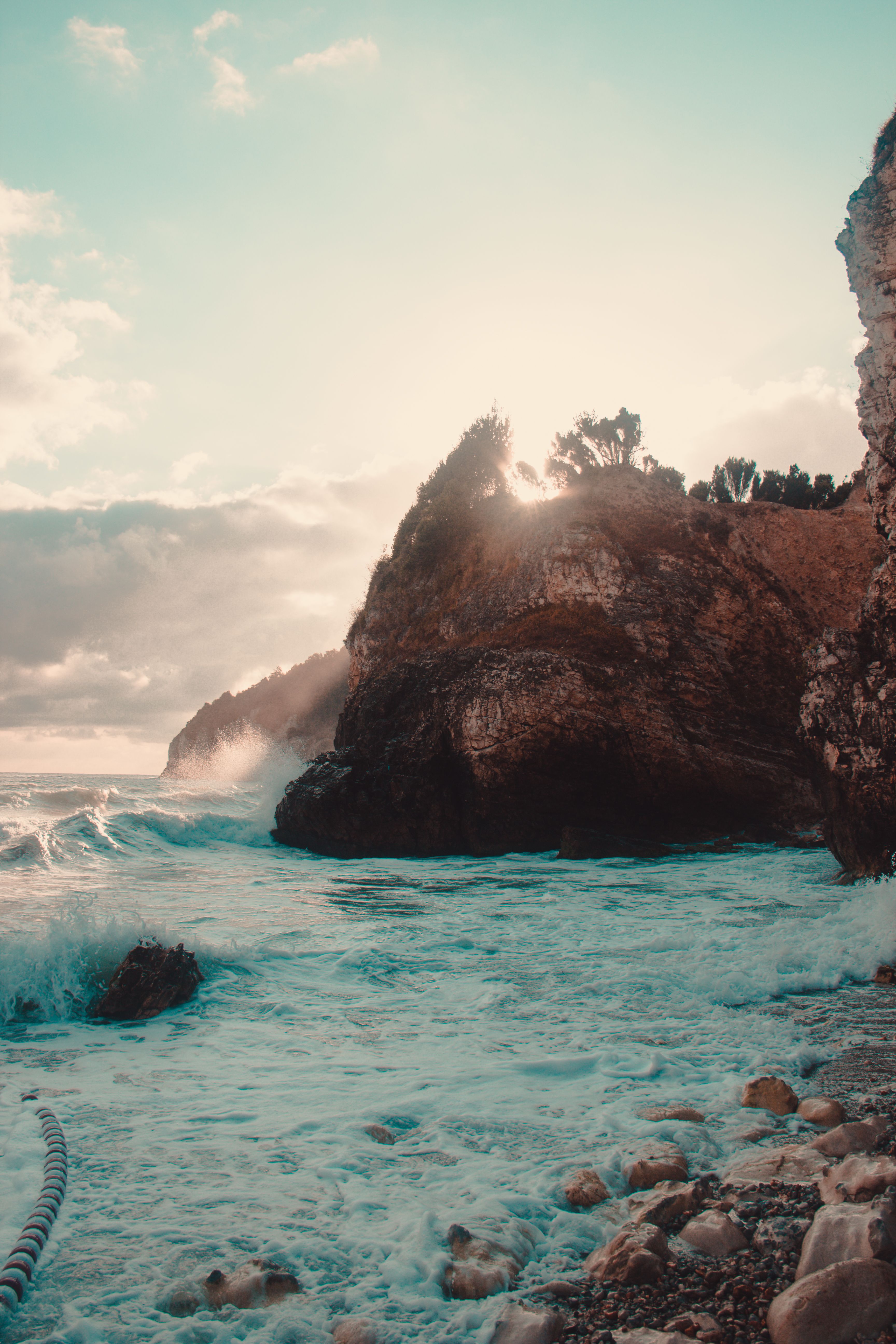 Brown Rock Formation on Sea · Free Stock Photo