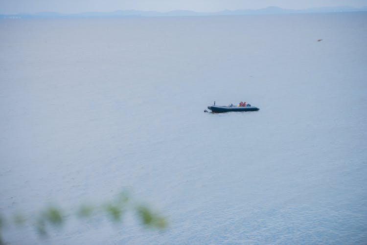 Inflatable Boat On The Sea