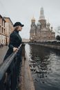 Woman Standing Near a Church building