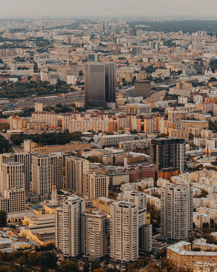 Aerial View Of City Buildings