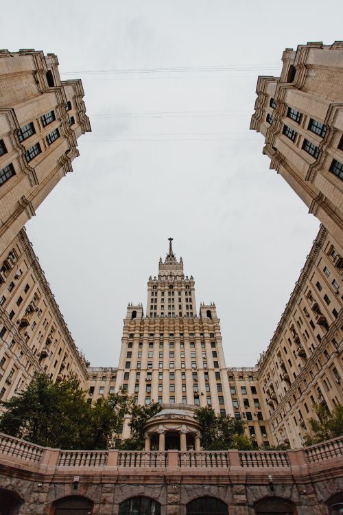 Free Dramatic view of grand historic building with intricate details. Stock Photo