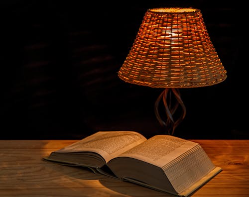 Book Beside Table Lamp
