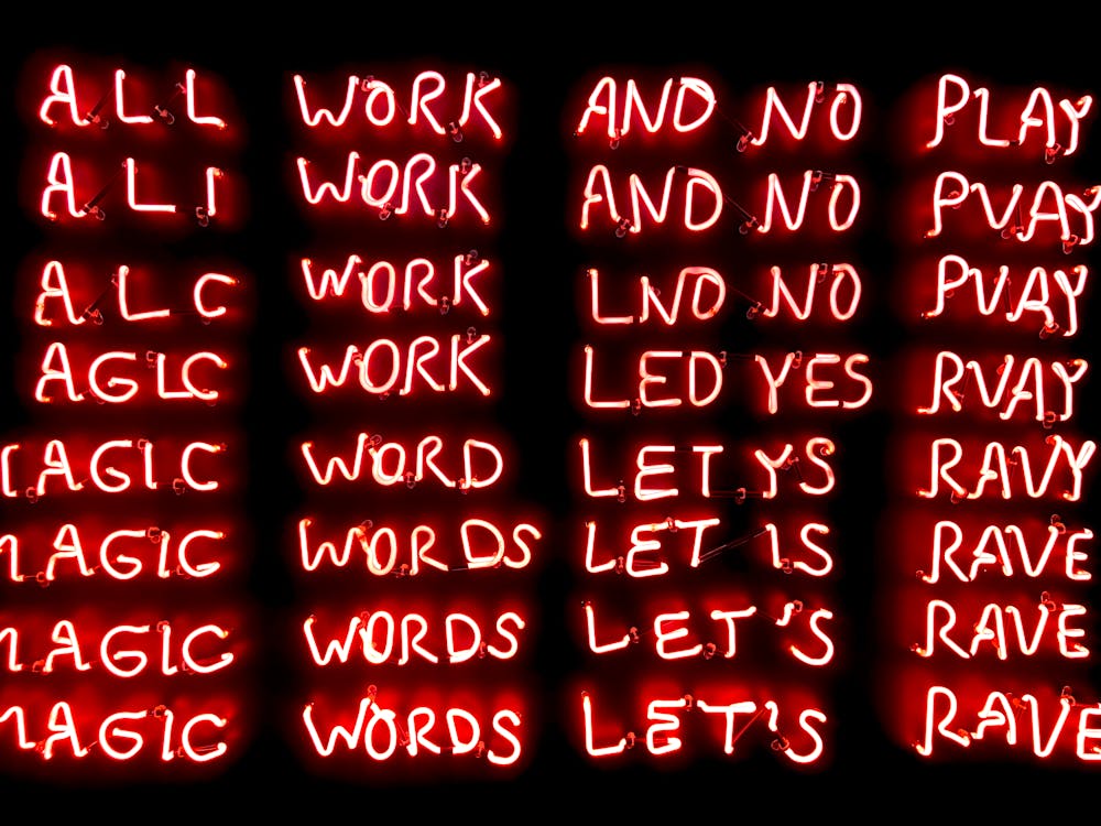 Neon Text on Black Background