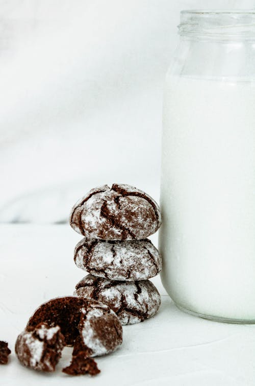 Fresh Milk in Clear Glass Jar