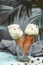 Ice Cream in Clear Glass Cup