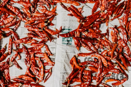 Gratis Foto stok gratis cabai merah, fotografi makanan, koran Foto Stok