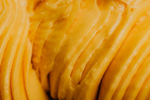 Close-up of Creamy Yellow Ice Cream 
