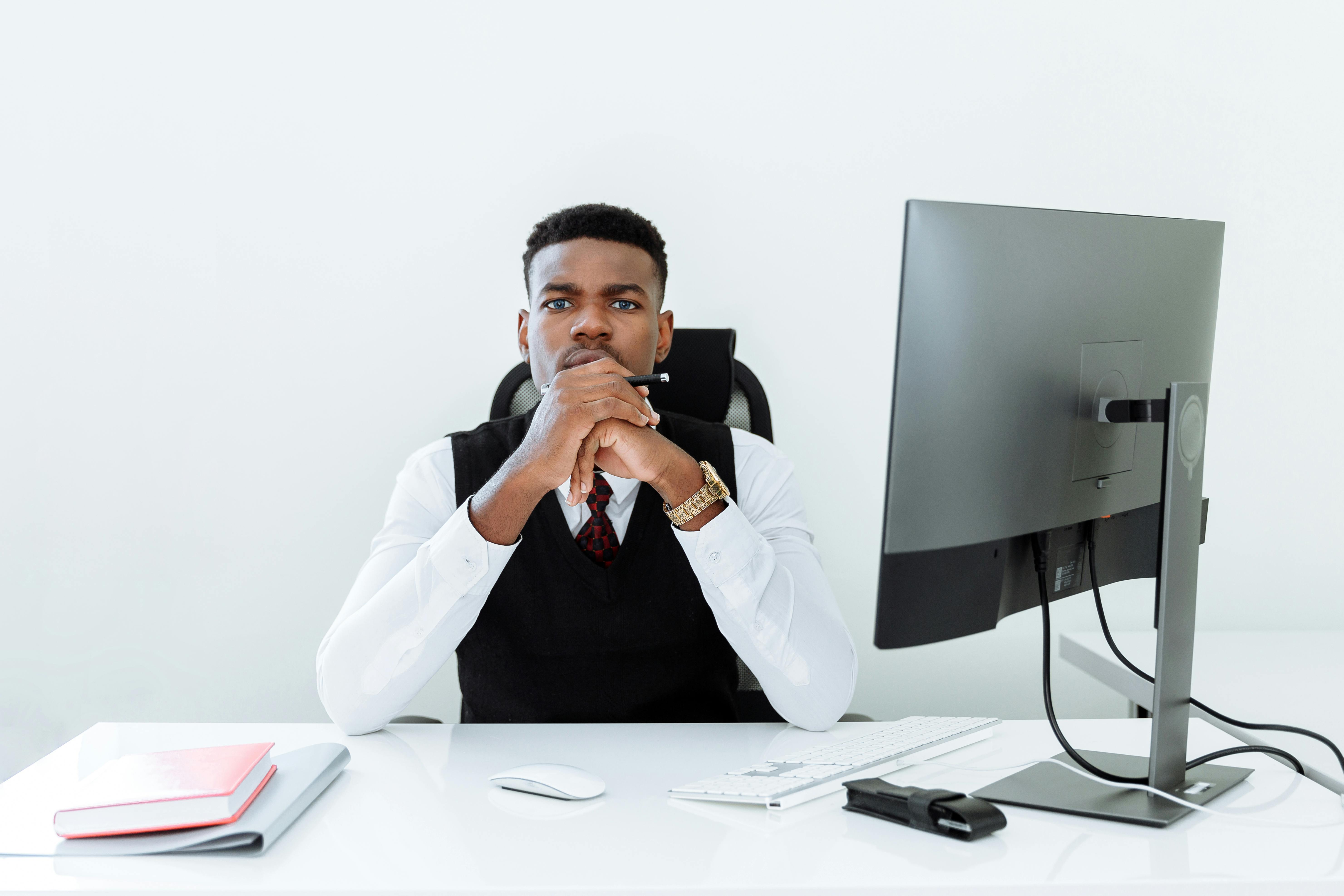 Seated At Desk