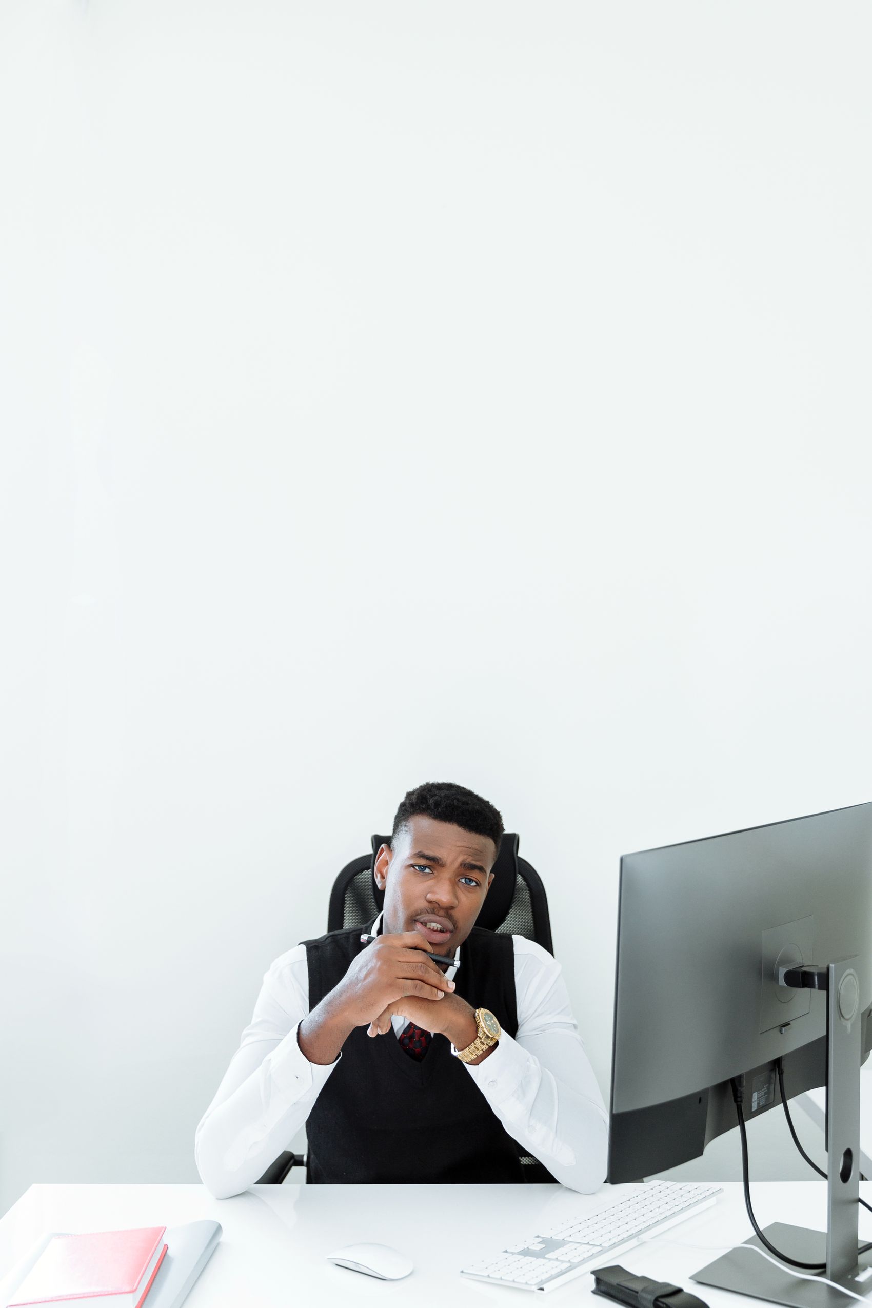 Black business professional working on a website project