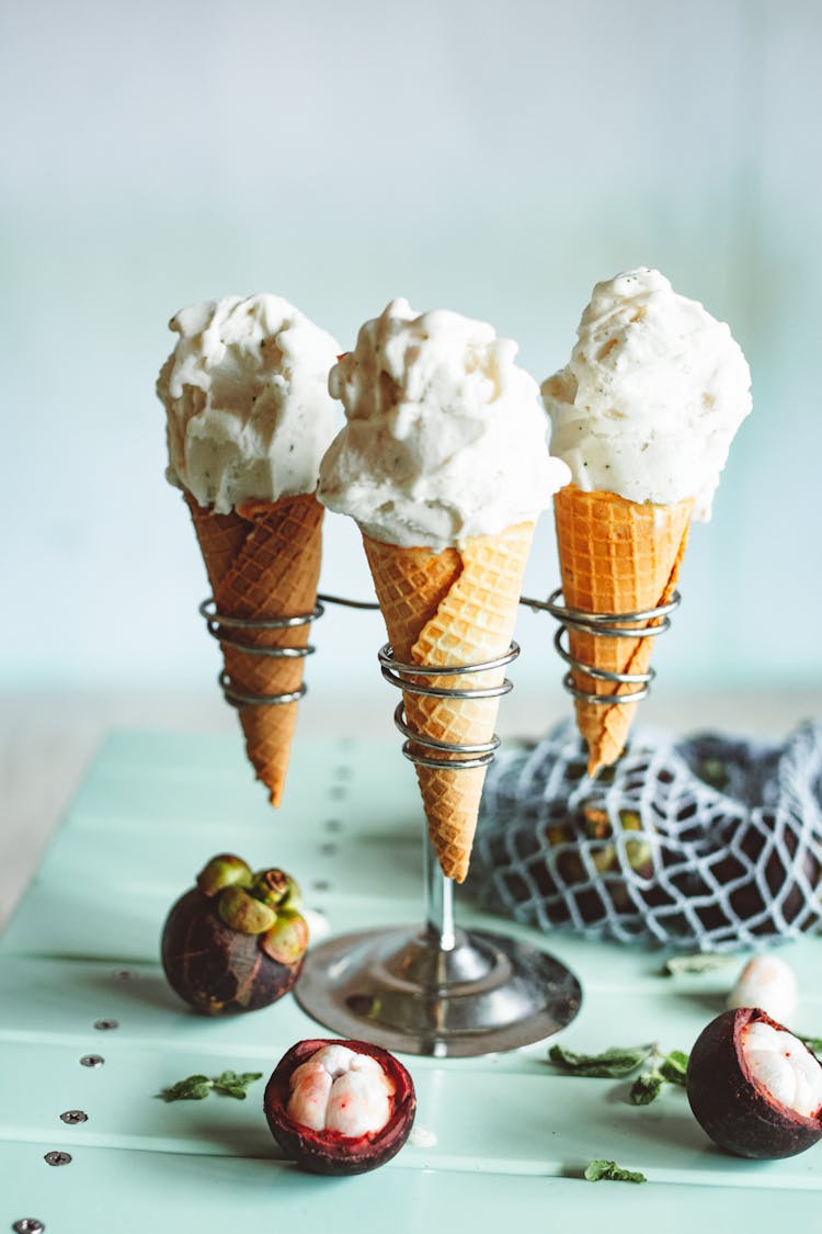 Close Up Of Ice Cream Cones