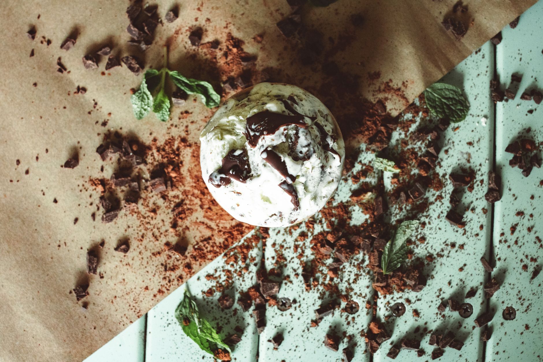 Chocolate Concrete & Mint Custard