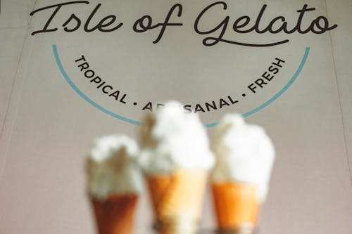 Ice Cream on Cones in an Gelato Store