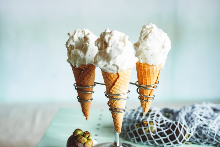 Three Ice Cream Cones