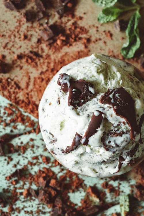 Free Ice Cream with Chocolate Chunks Stock Photo
