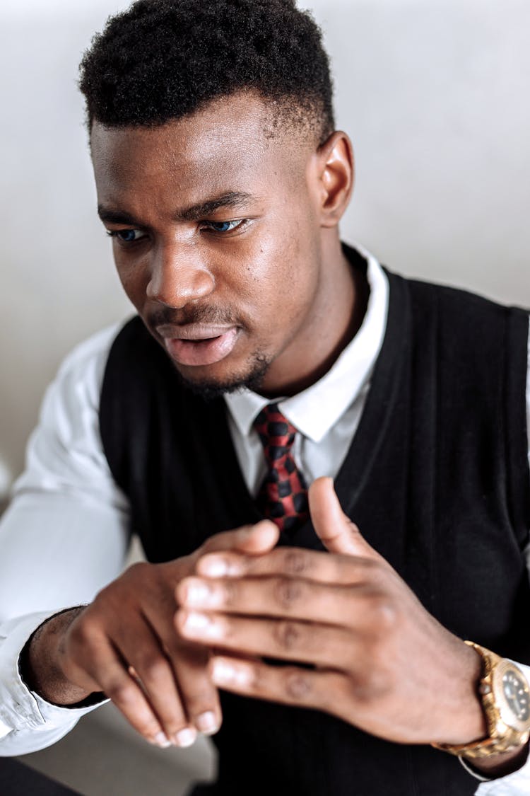 Man In Black Vest And White Long Sleeve Shirt