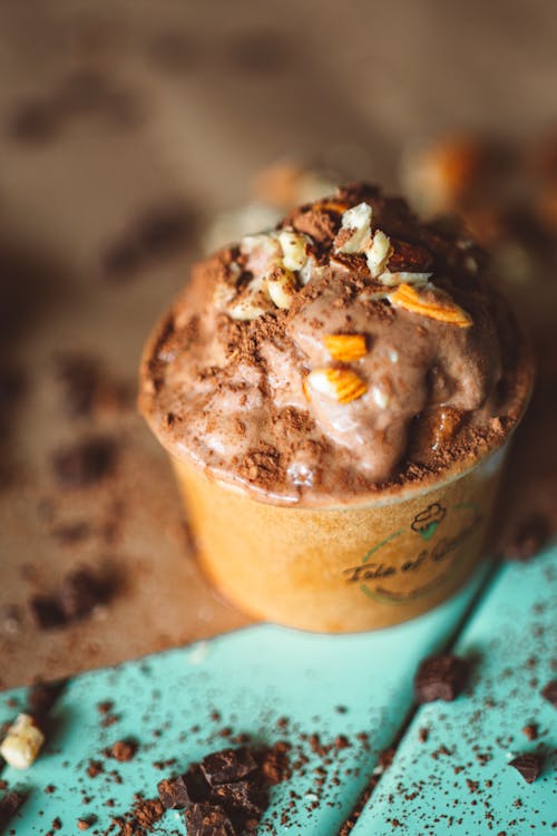 çikolata, dikey atış, dondurma içeren Ücretsiz stok fotoğraf