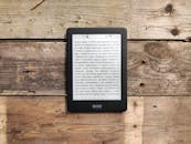 Onyx Boox Tablet with E-Reader on a Wooden Surface